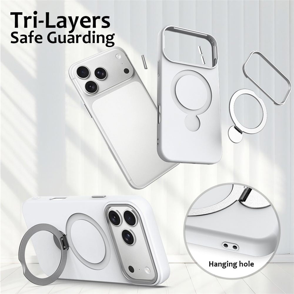 iPhone 17 Pro Max Skal MagSafe Kickstand Hybrid Vit