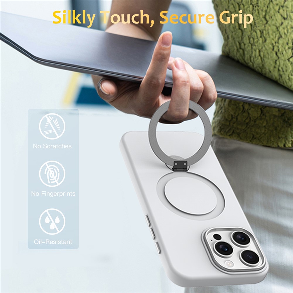  iPhone 16 Pro Skal MagSafe Kickstand Hybrid Vit