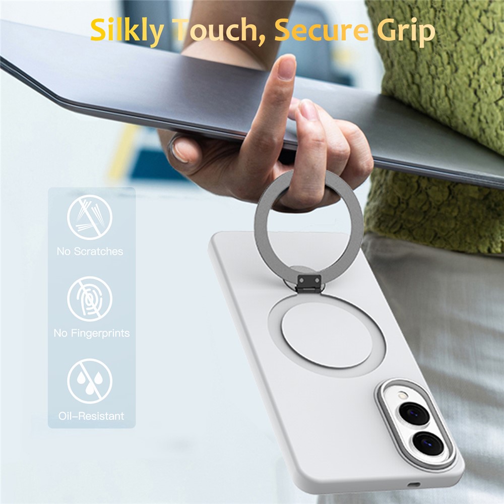  Samsung Galaxy S25 Edge Skal MagSafe Kickstand Hybrid Vit