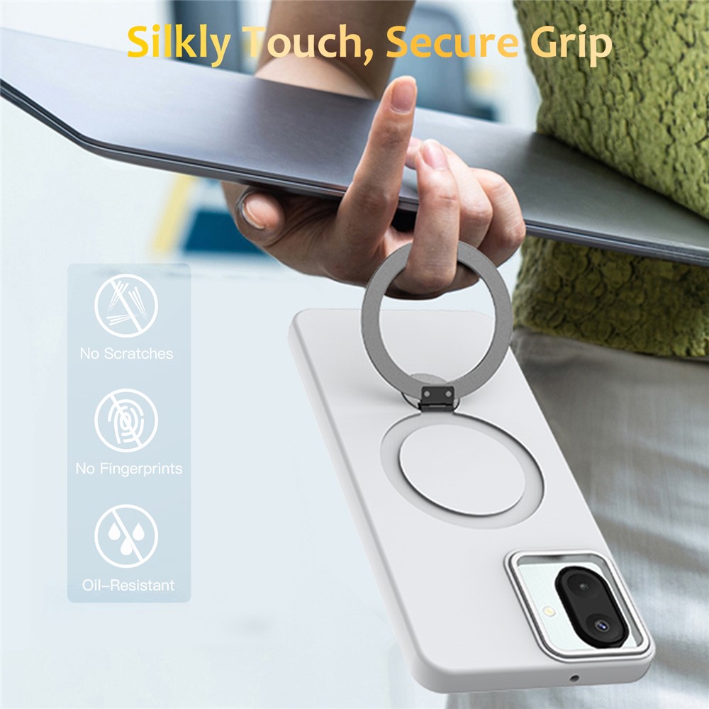  Samsung Galaxy A07 Skal MagSafe Kickstand Hybrid Vit