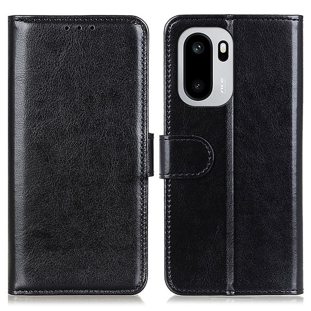  OnePlus 15R Fodral Crazy Horse Läder Svart