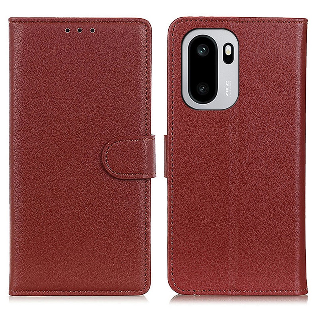  OnePlus 15R Fodral Litchi Läder Brun