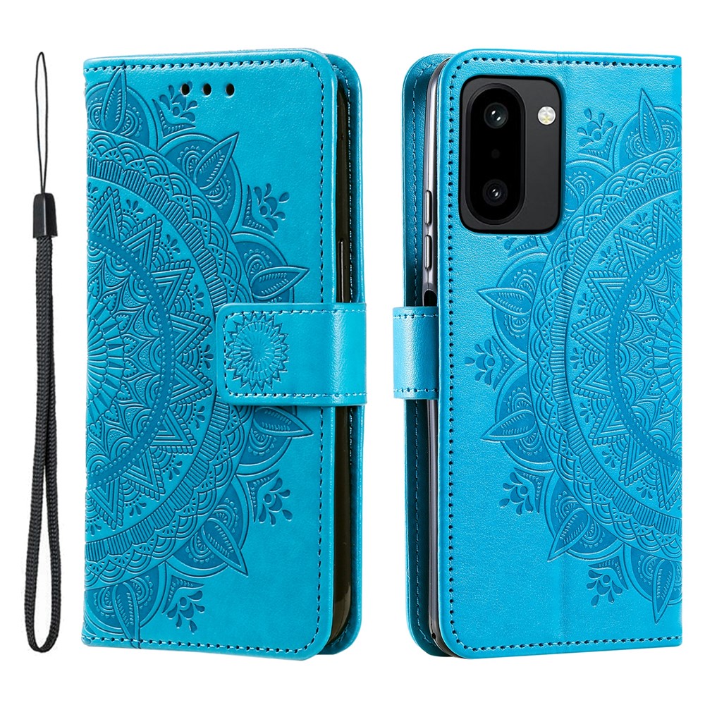 OnePlus 15R Fodral Mandala Läder Blå