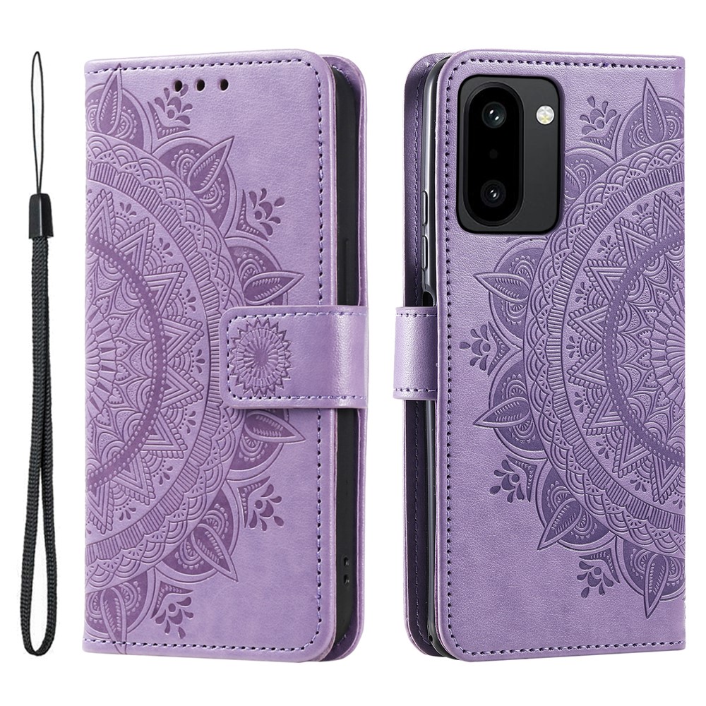  OnePlus 15R Fodral Mandala Läder Lila