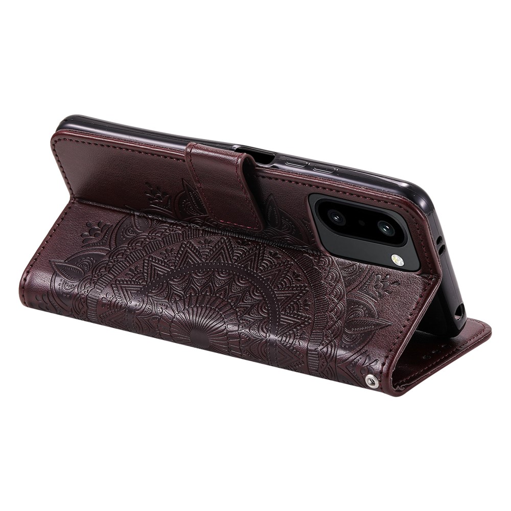  OnePlus 15R Fodral Mandala Läder Brun