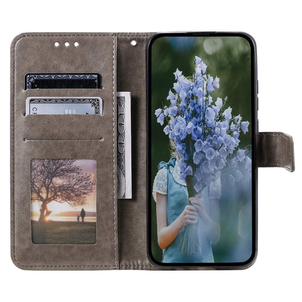  Sony Xperia 1 VII Fodral Mandala Läder Grå
