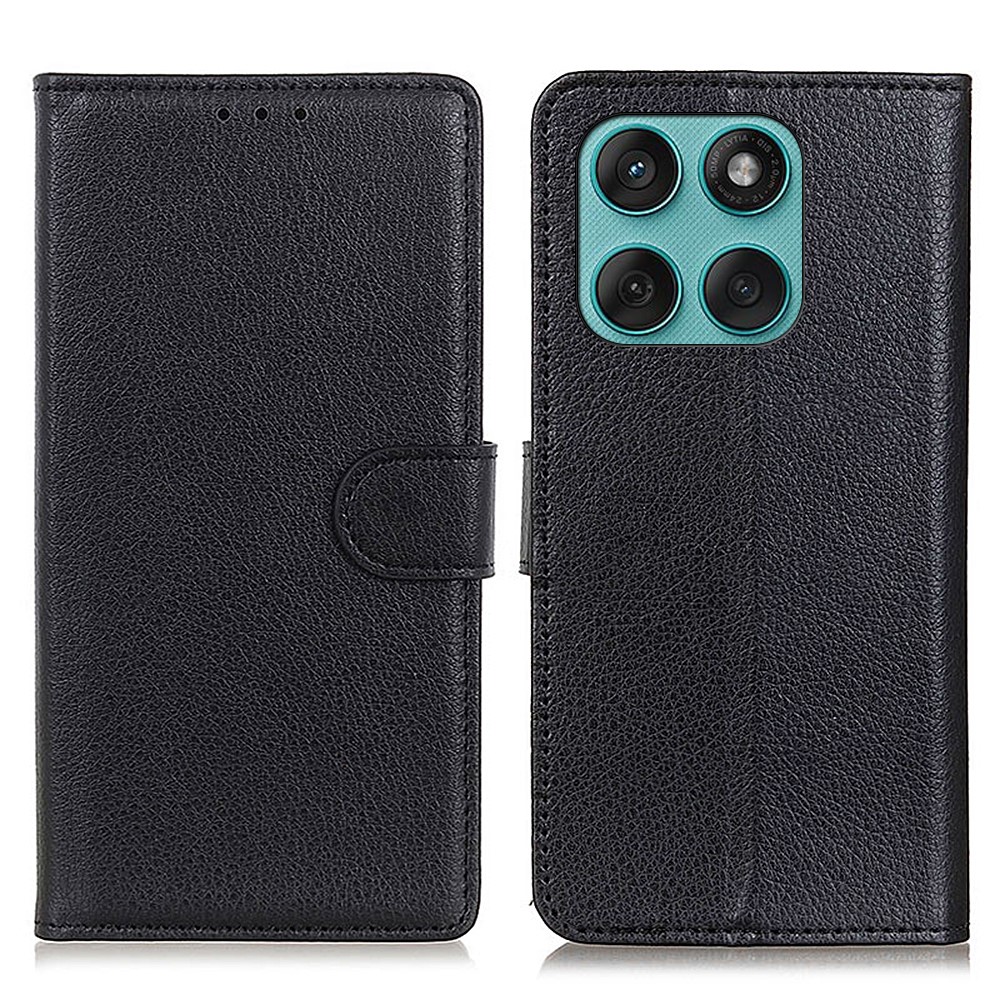  Motorola Edge 60 / 60 Fusion Fodral Litchi Läder Svart