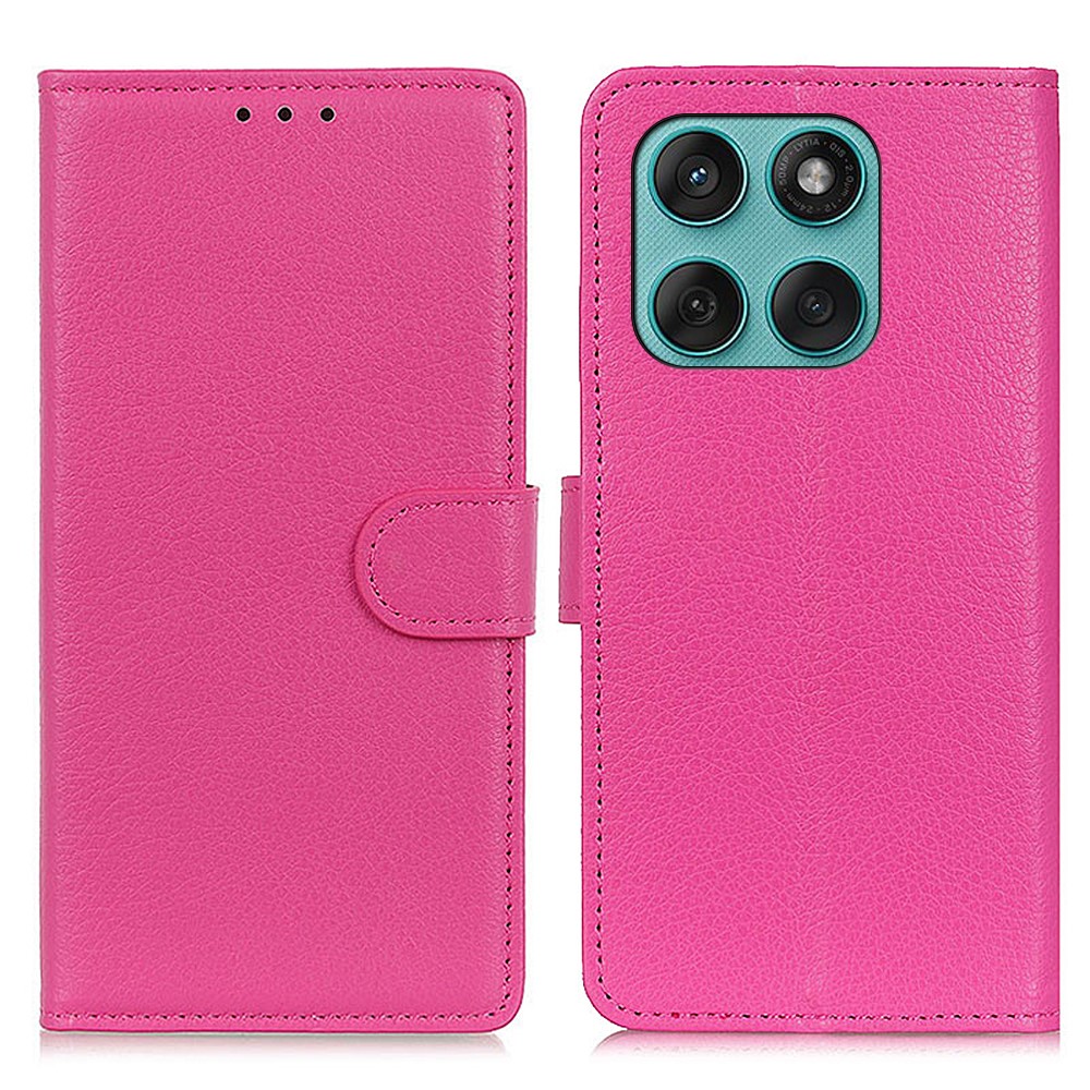  Motorola Edge 60 / 60 Fusion Fodral Litchi Läder Rosa