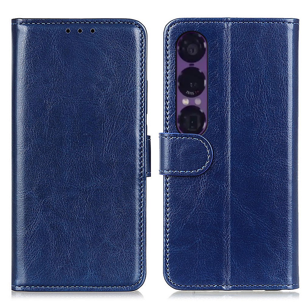  Sony Xperia 1 VII Fodral Crazy Horse Läder Blå