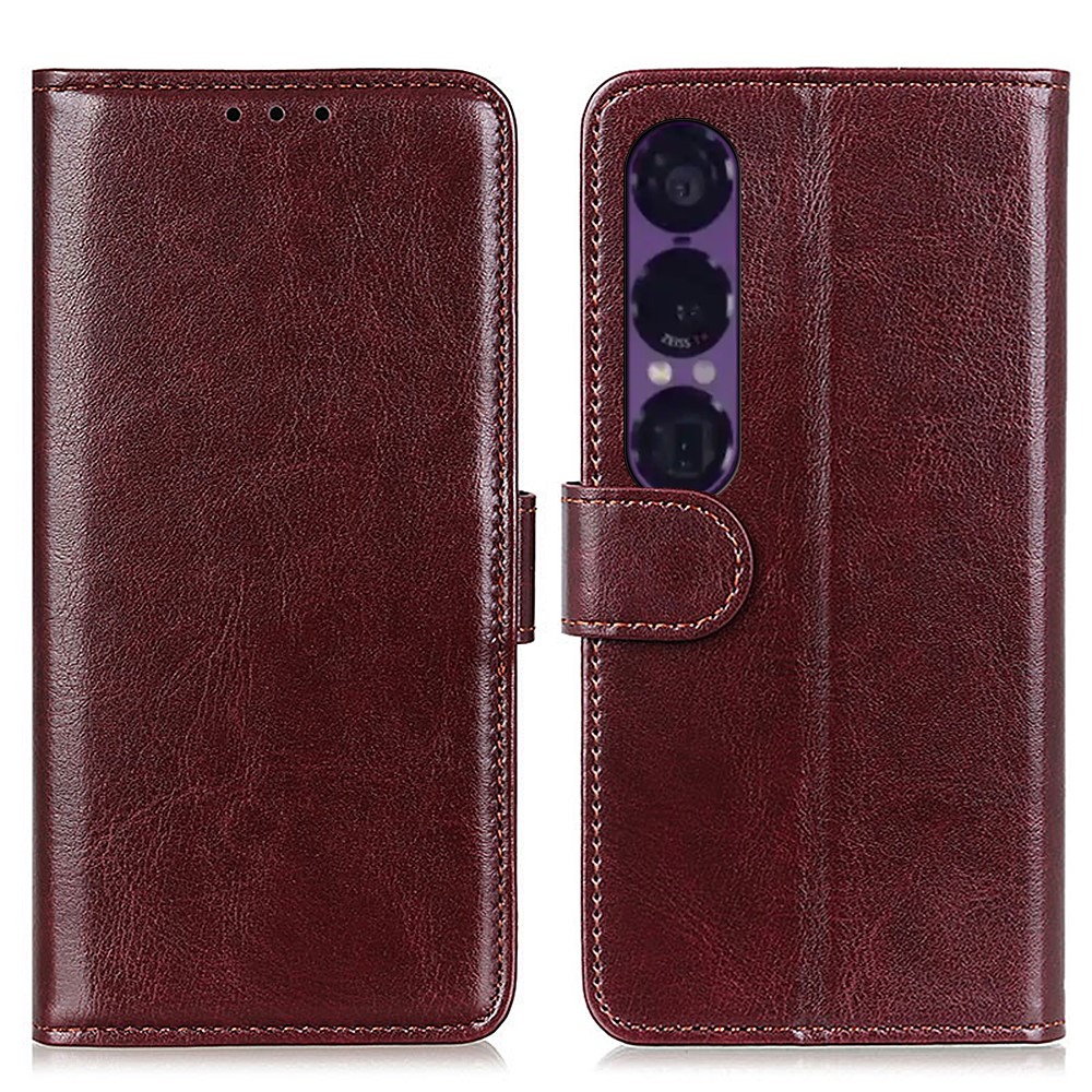  Sony Xperia 1 VII Fodral Crazy Horse Läder Brun