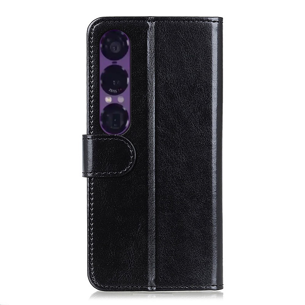  Sony Xperia 1 VII Fodral Crazy Horse Läder Svart
