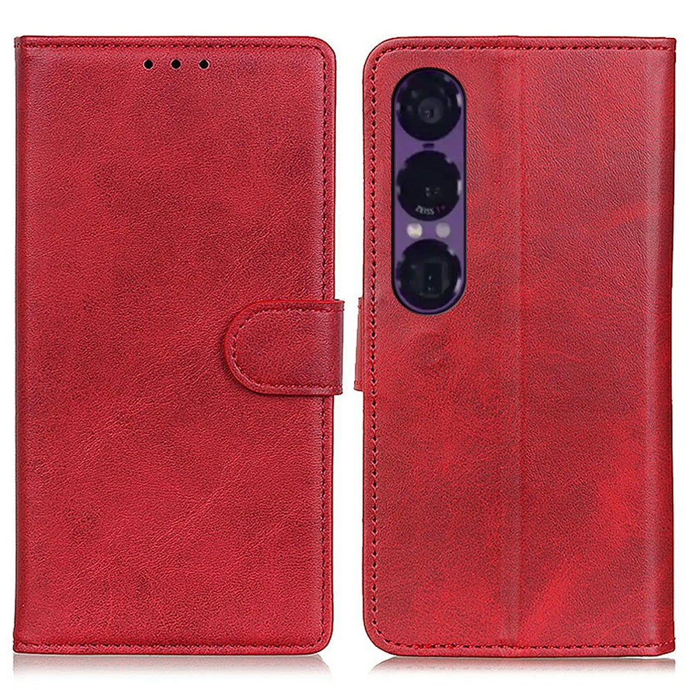  Sony Xperia 1 VII Fodral Läder Röd
