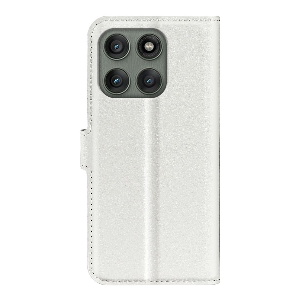  Motorola Edge 60 Pro Fodral Litchi Läder Vit