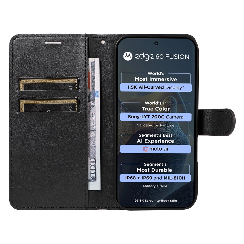  Motorola Edge 60 / 60 Pro / 60 Fusion Fodral Läder Svart