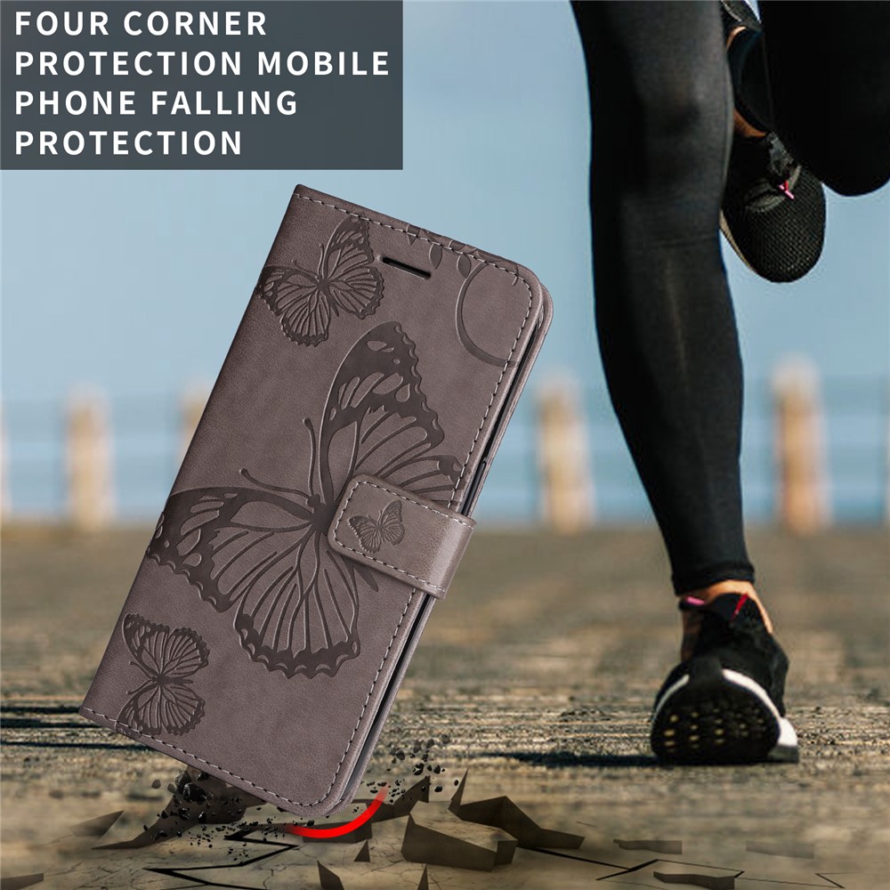  Motorola Edge 60 / 60 Pro / 60 Fusion Fodral Fjäril Tryck Grå