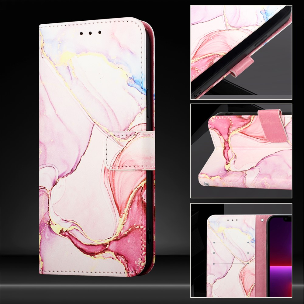  Motorola Edge 60 Pro Fodral Läder Marmor Roséguld