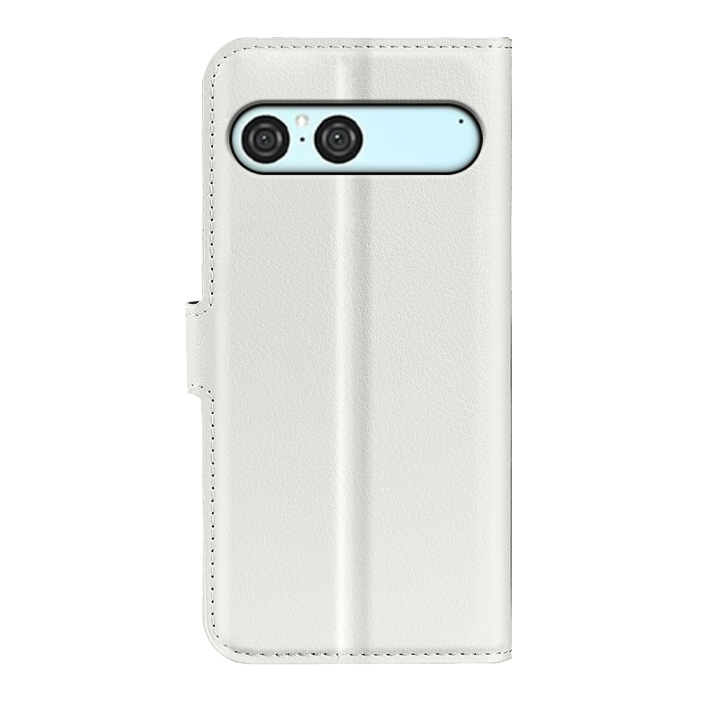  Sony Xperia 10 VII Fodral Litchi Läder Vit