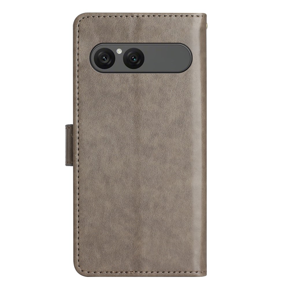  Sony Xperia 10 VII Fodral Med Blommigt Tryck Grå