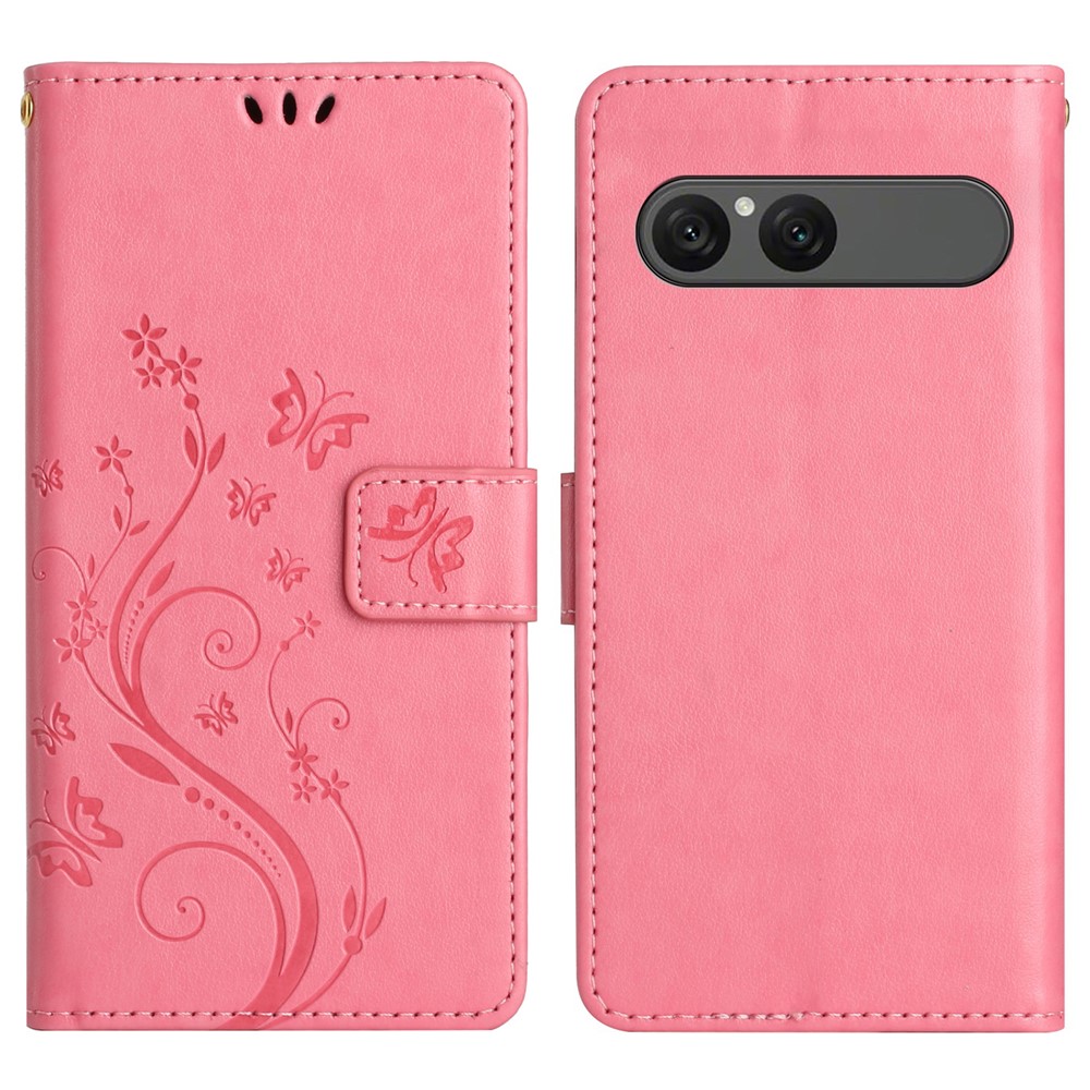  Sony Xperia 10 VII Fodral Med Blommigt Tryck Rosa