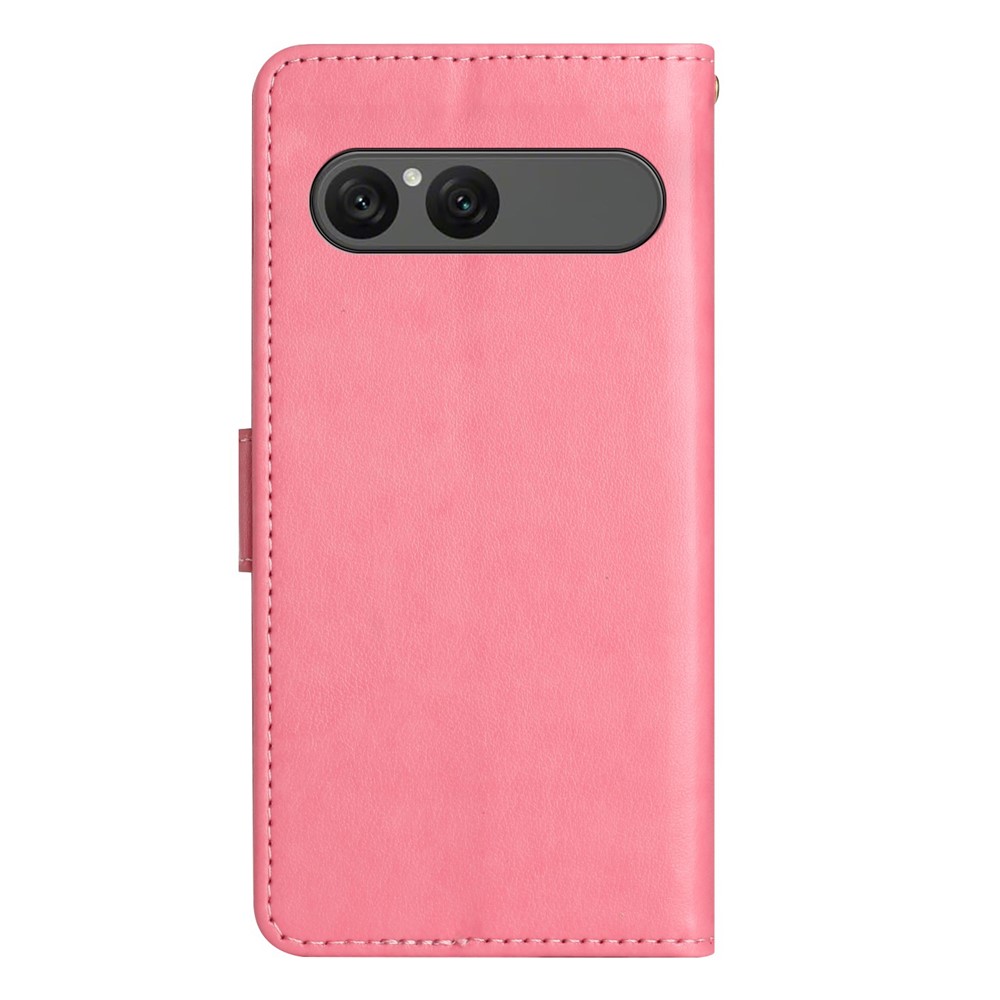  Sony Xperia 10 VII Fodral Med Blommigt Tryck Rosa
