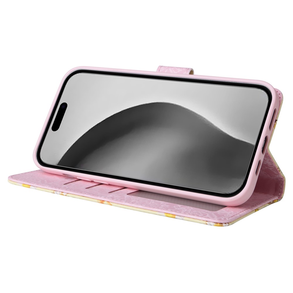  iPhone 16 Pro Max Fodral RFID Läder Yellow Daisy