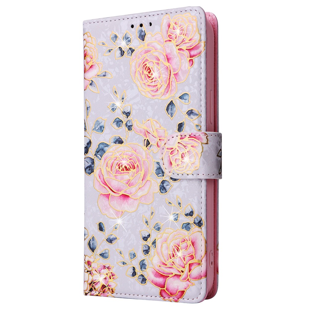  iPhone 16 Pro Max Fodral RFID Läder Rosa Blommor