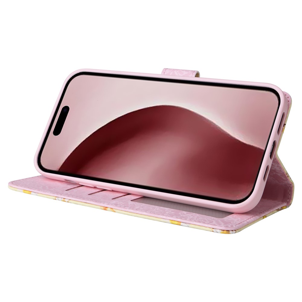  iPhone 16 Pro Fodral RFID Läder Yellow Daisy
