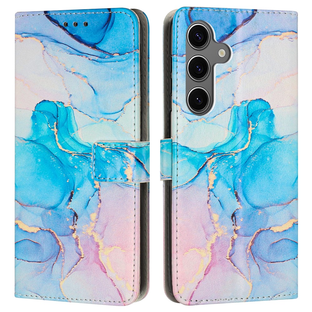  Samsung Galaxy A26/A17/A16 Fodral Läder Marmor Rosa / Grön