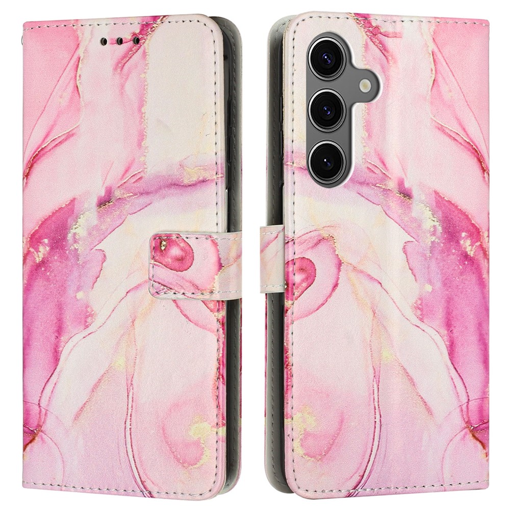  Samsung Galaxy A26/A17/A16 Fodral Läder Marmor Roséguld