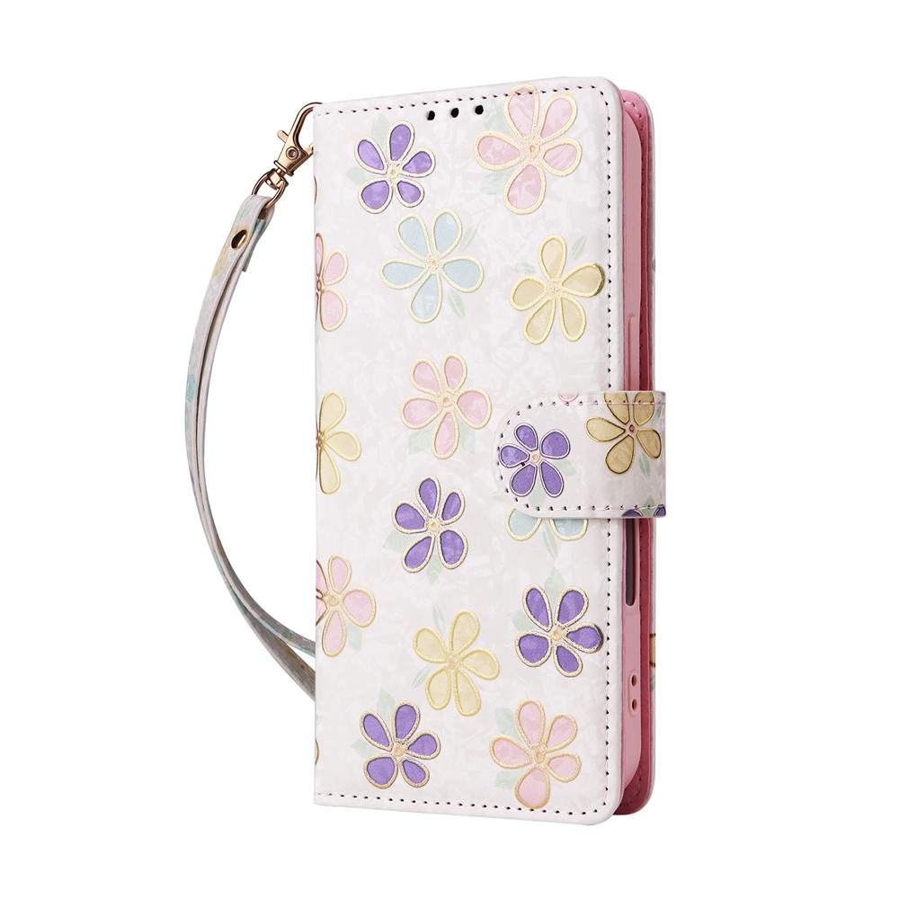 iPhone 17 Fodral RFID Läder Färgglada Blommor