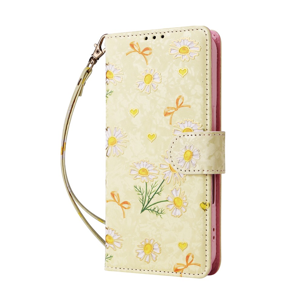  iPhone 17 Fodral RFID Läder Yellow Daisy