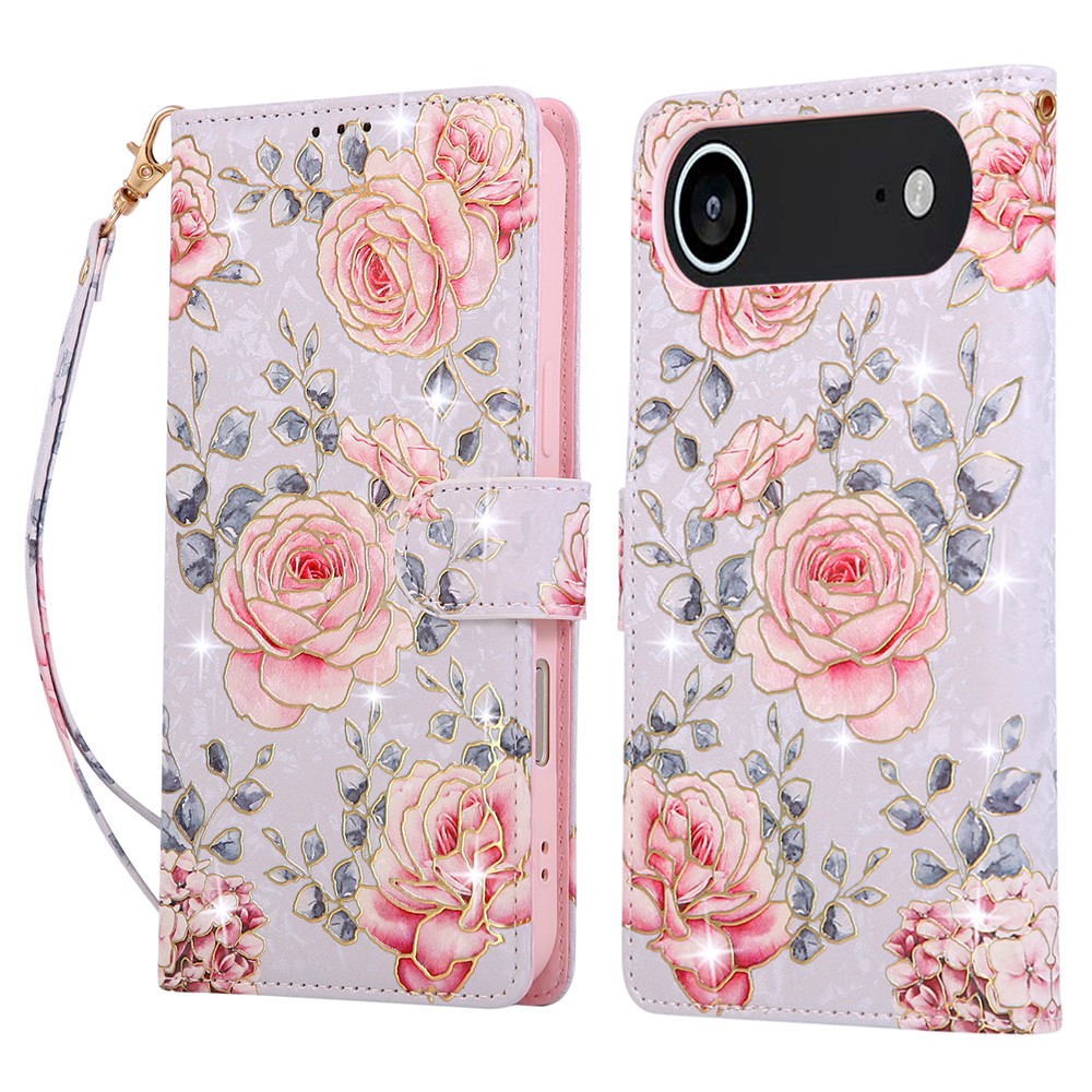  iPhone Air Fodral RFID Läder Rosa Blommor
