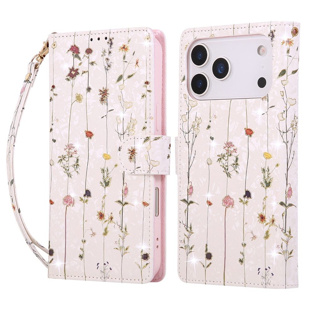  iPhone 17 Pro Fodral RFID Läder Små Blommor