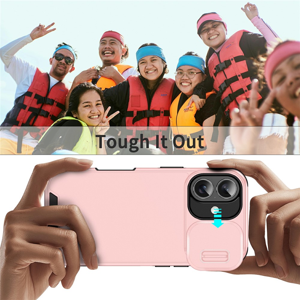  iPhone 17 Skal Hybrid Armor CamCover Rosa