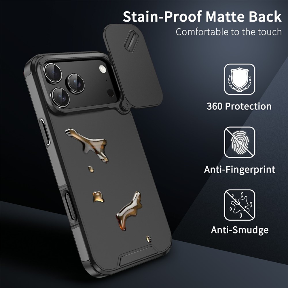  iPhone 17 Pro Max Skal Hybrid Armor CamCover Svart