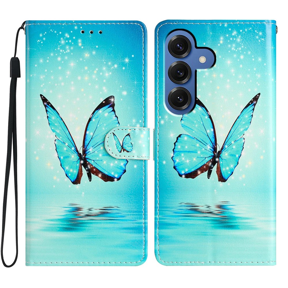  Samsung Galaxy S26 Fodral Med Tryck Blå Fjäril