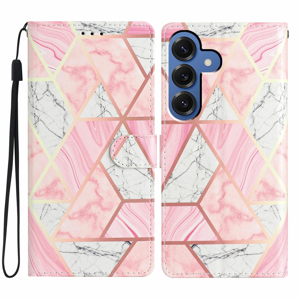 Samsung Galaxy S26 Fodral Med Tryck Rosa Marmor