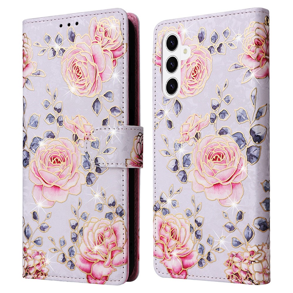  Samsung Galaxy S26 Plus Fodral RFID Läder Rosa Blommor