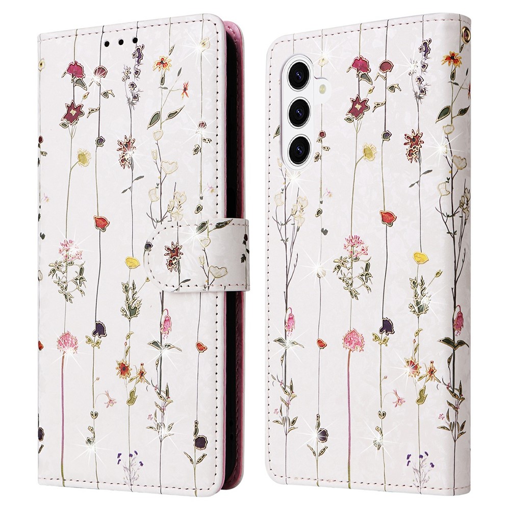  Samsung Galaxy S26 Plus Fodral RFID Läder Små Blommor