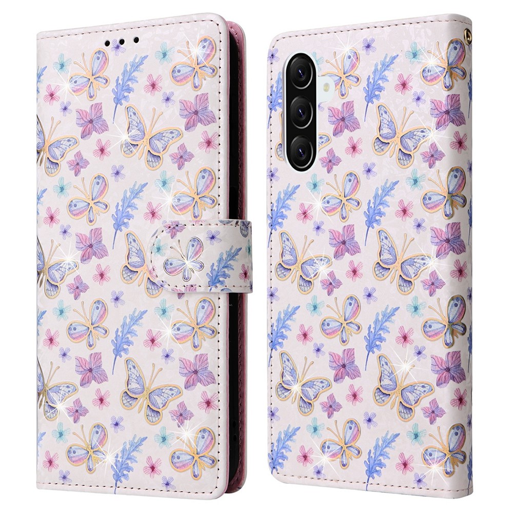  Samsung Galaxy A37 5G Fodral RFID Läder Fjärilar/Blommor