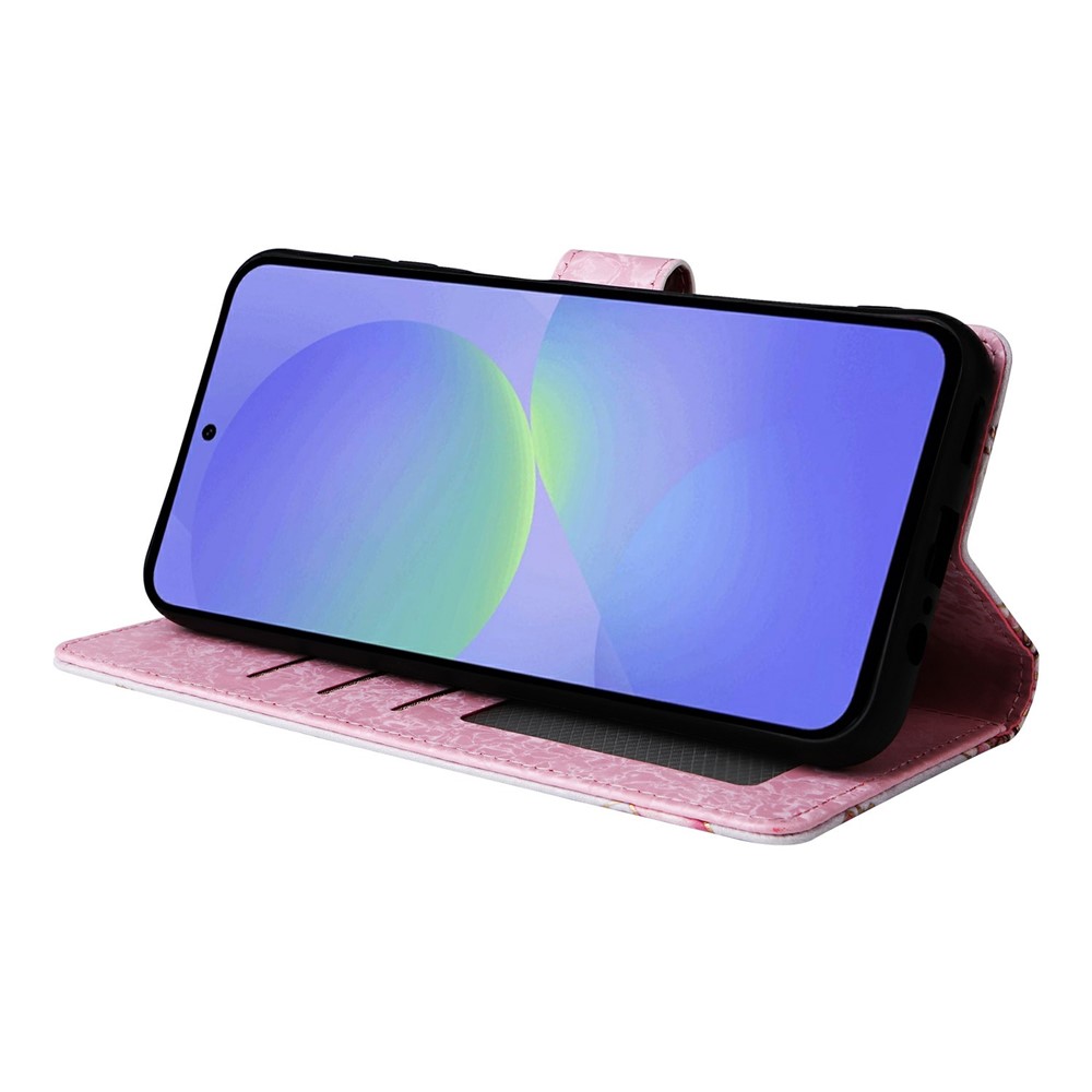  Samsung Galaxy A37 5G Fodral RFID Läder Rosa Blommor