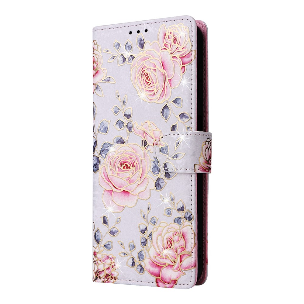  Samsung Galaxy A37 5G Fodral RFID Läder Rosa Blommor