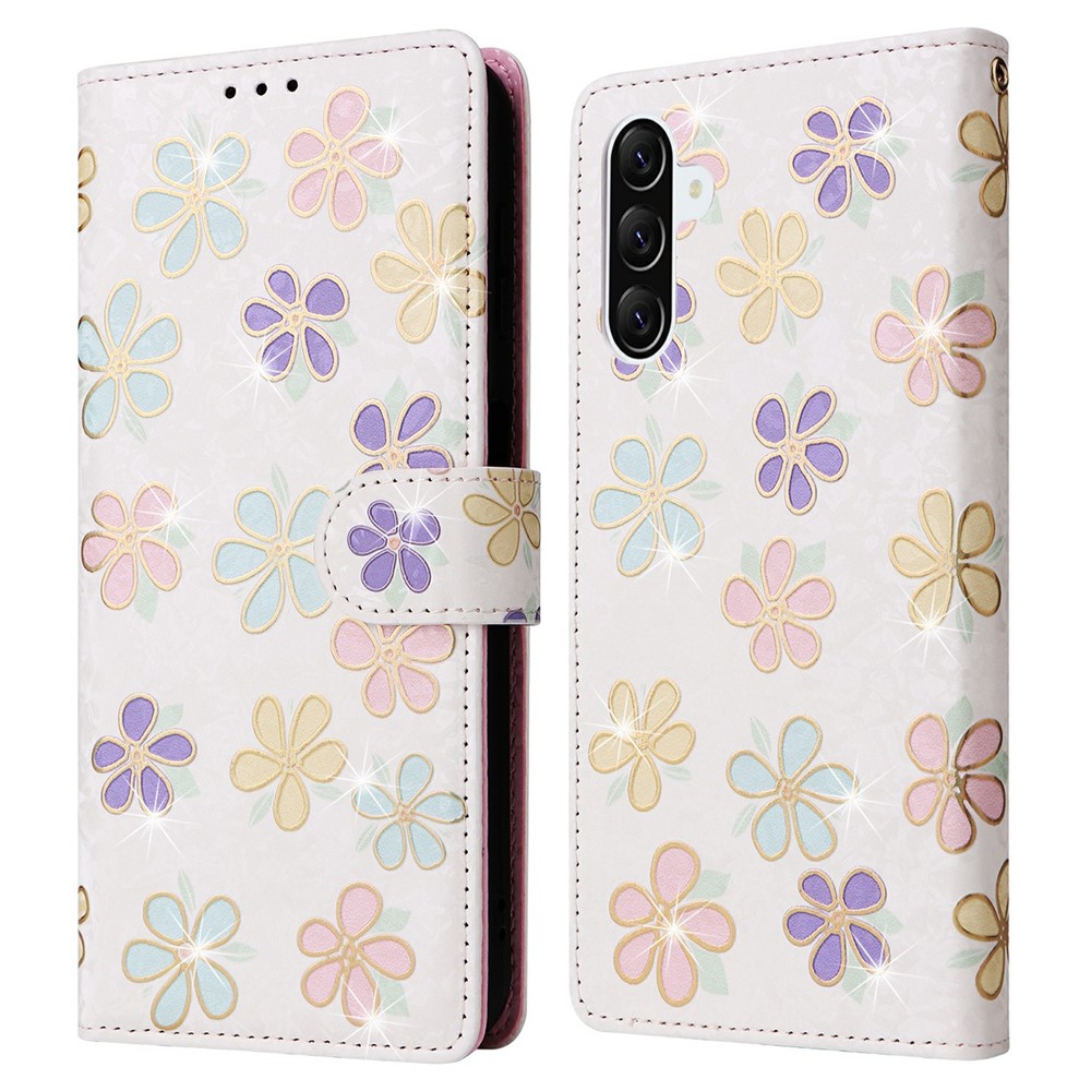  Samsung Galaxy A37 5G Fodral RFID Läder Färgglada Blommor