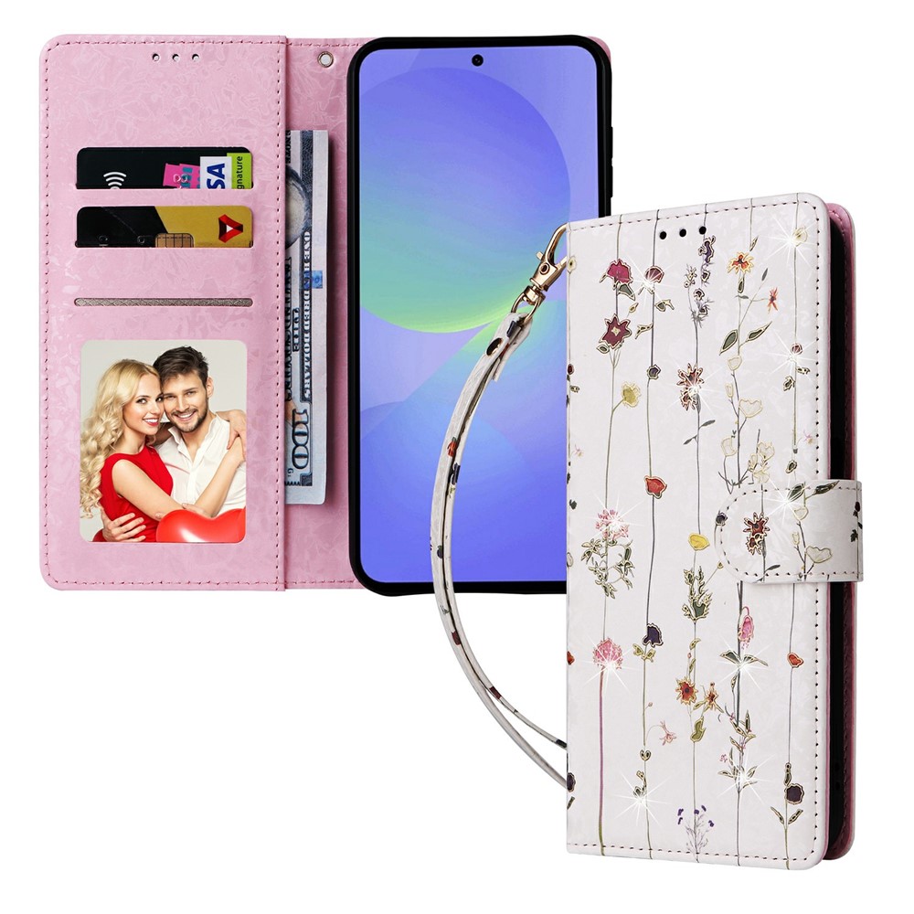  Samsung Galaxy A57 5G Fodral RFID Läder Små Blommor