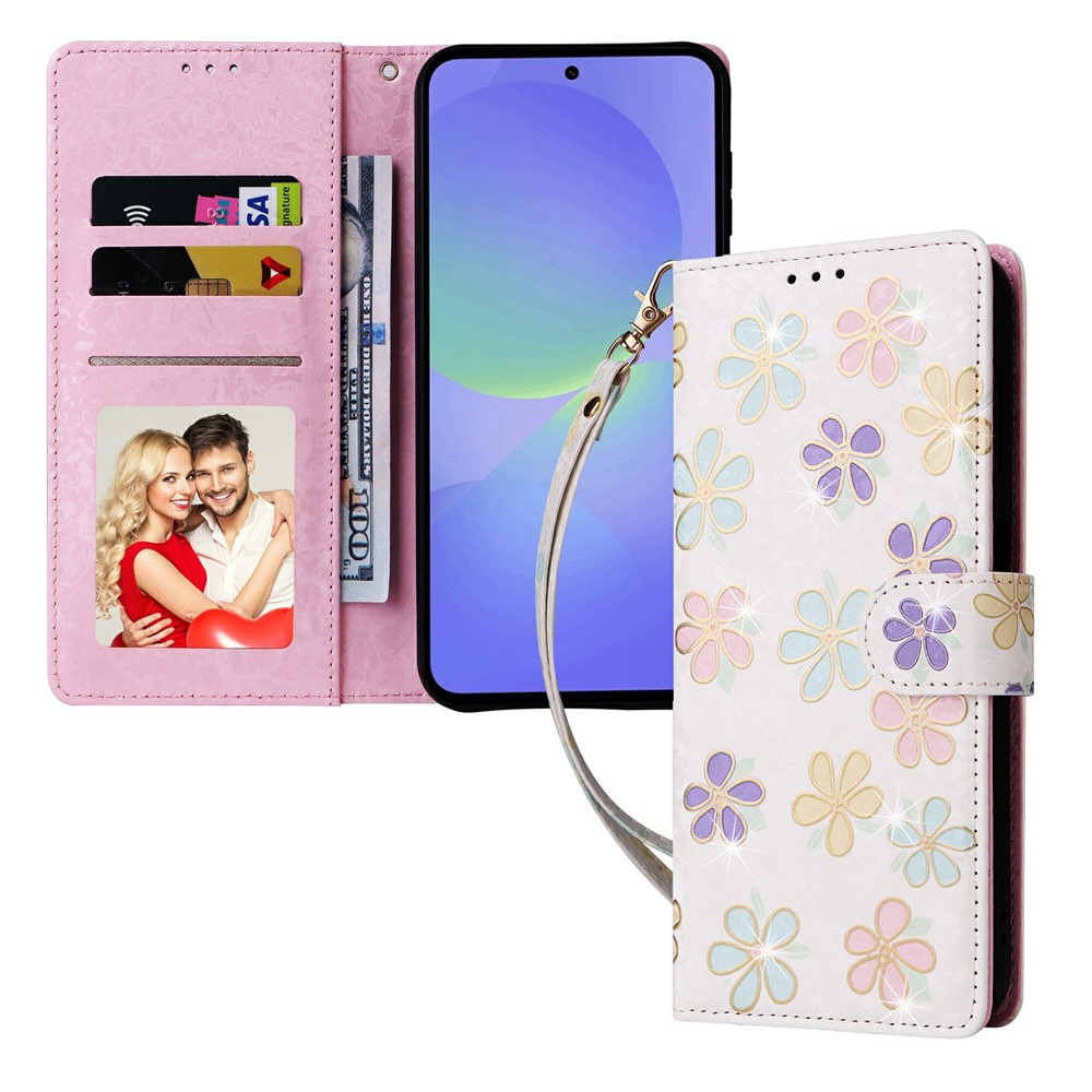  Samsung Galaxy A57 5G Fodral RFID Läder Färgglada Blommor