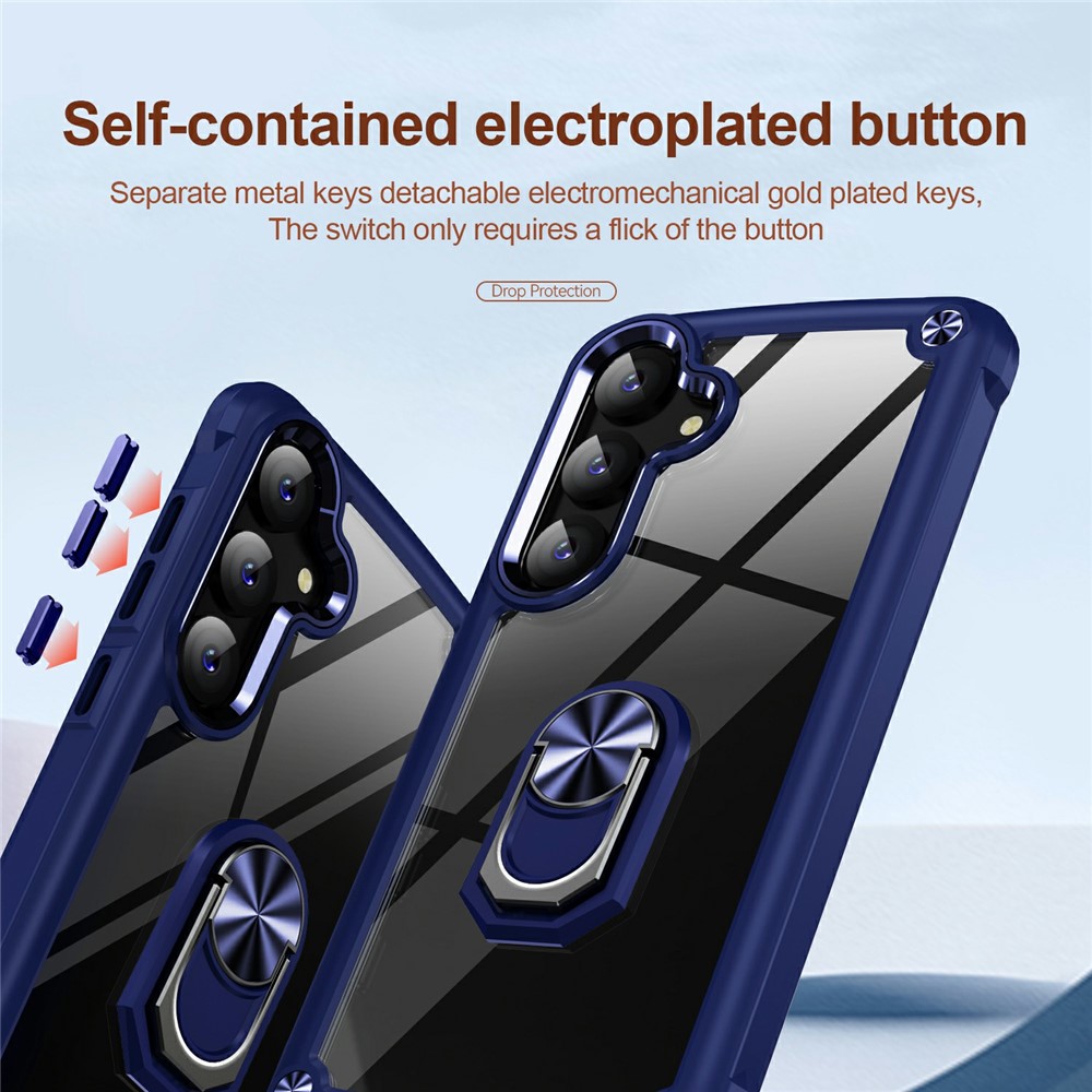  Samsung Galaxy S26 Skal Shockproof Ring Hybrid Blå