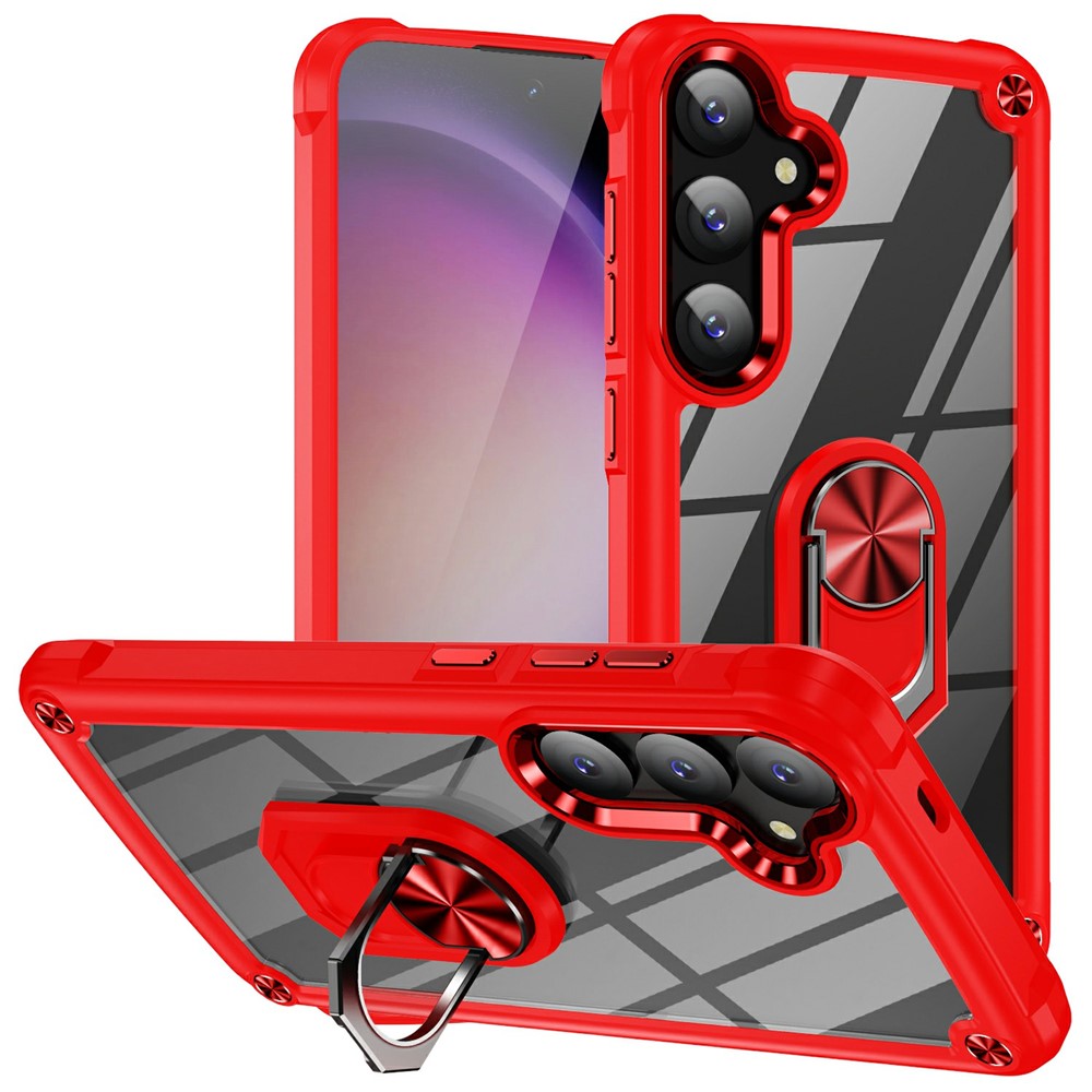  Samsung Galaxy S26 Skal Shockproof Ring Hybrid Röd