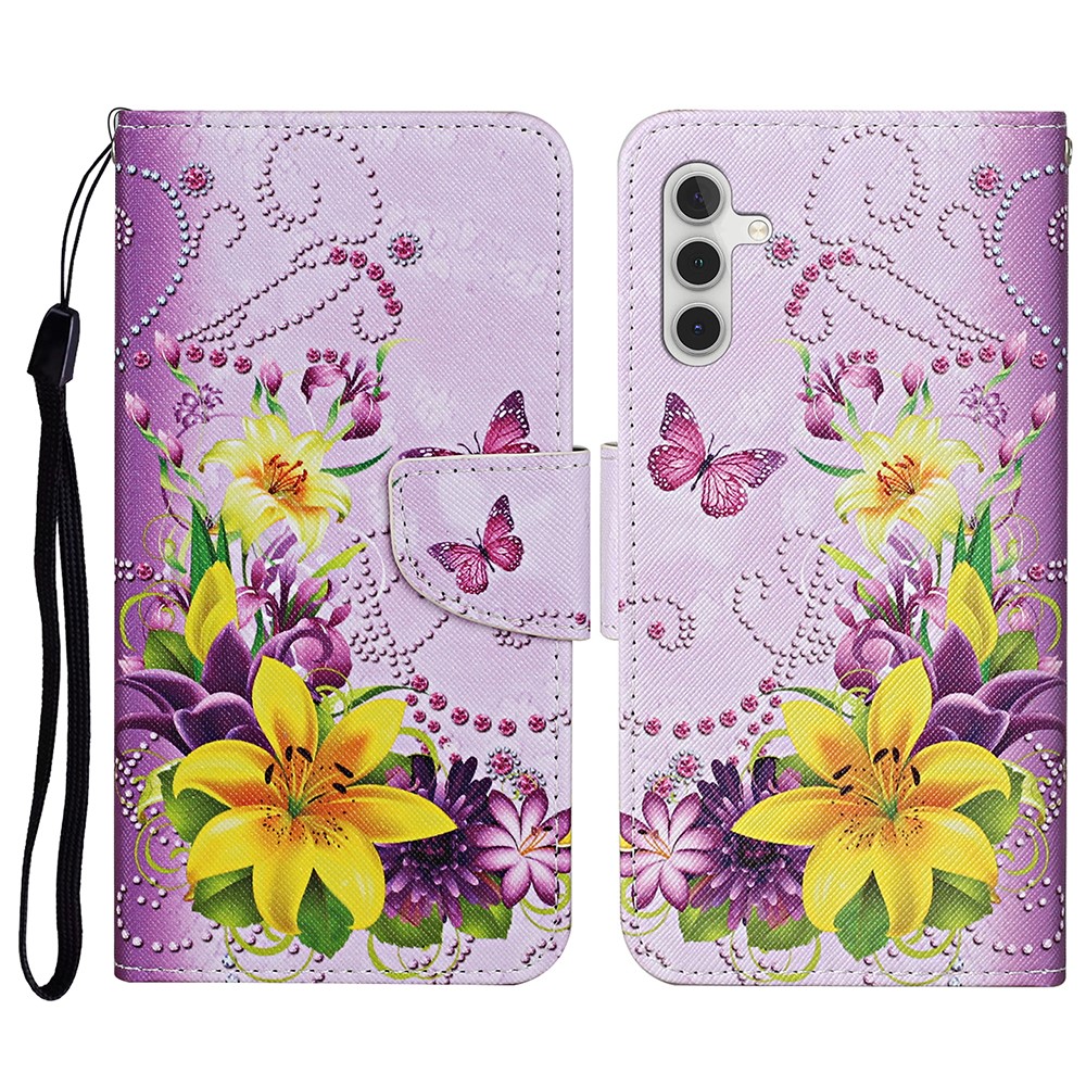  Samsung Galaxy S26 Fodral Med Tryck Blommor / Fjärilar
