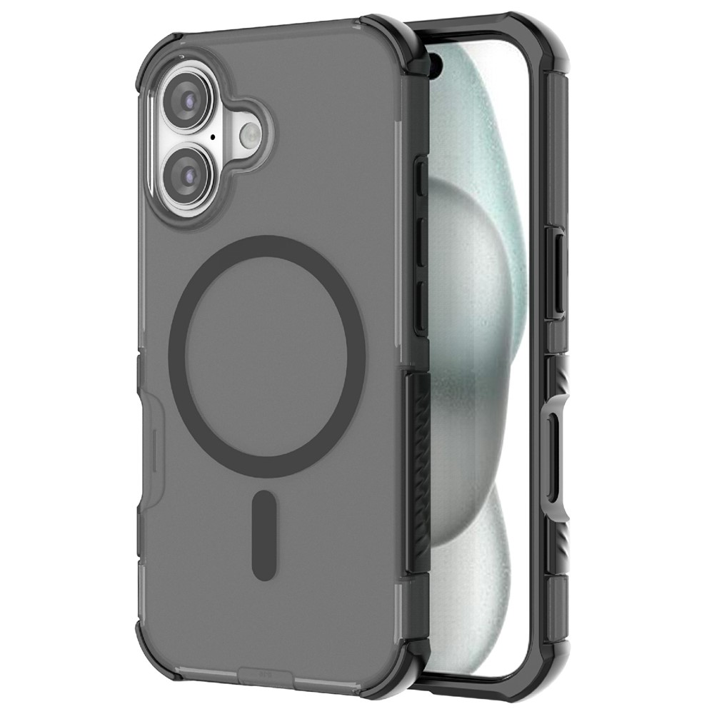  iPhone 16 Skal MagSafe Shockproof Hybrid Svart