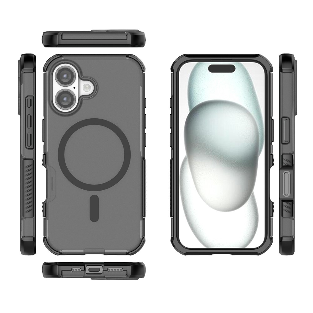  iPhone 16 Skal MagSafe Shockproof Hybrid Svart